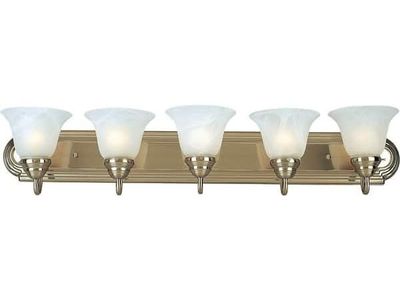 Maxim 5-Light Satin Nickel Bathroom Vanity Light, 36"