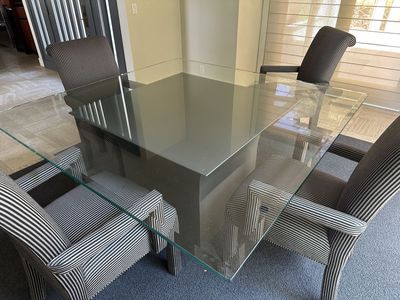 Glass table and 4 chairs