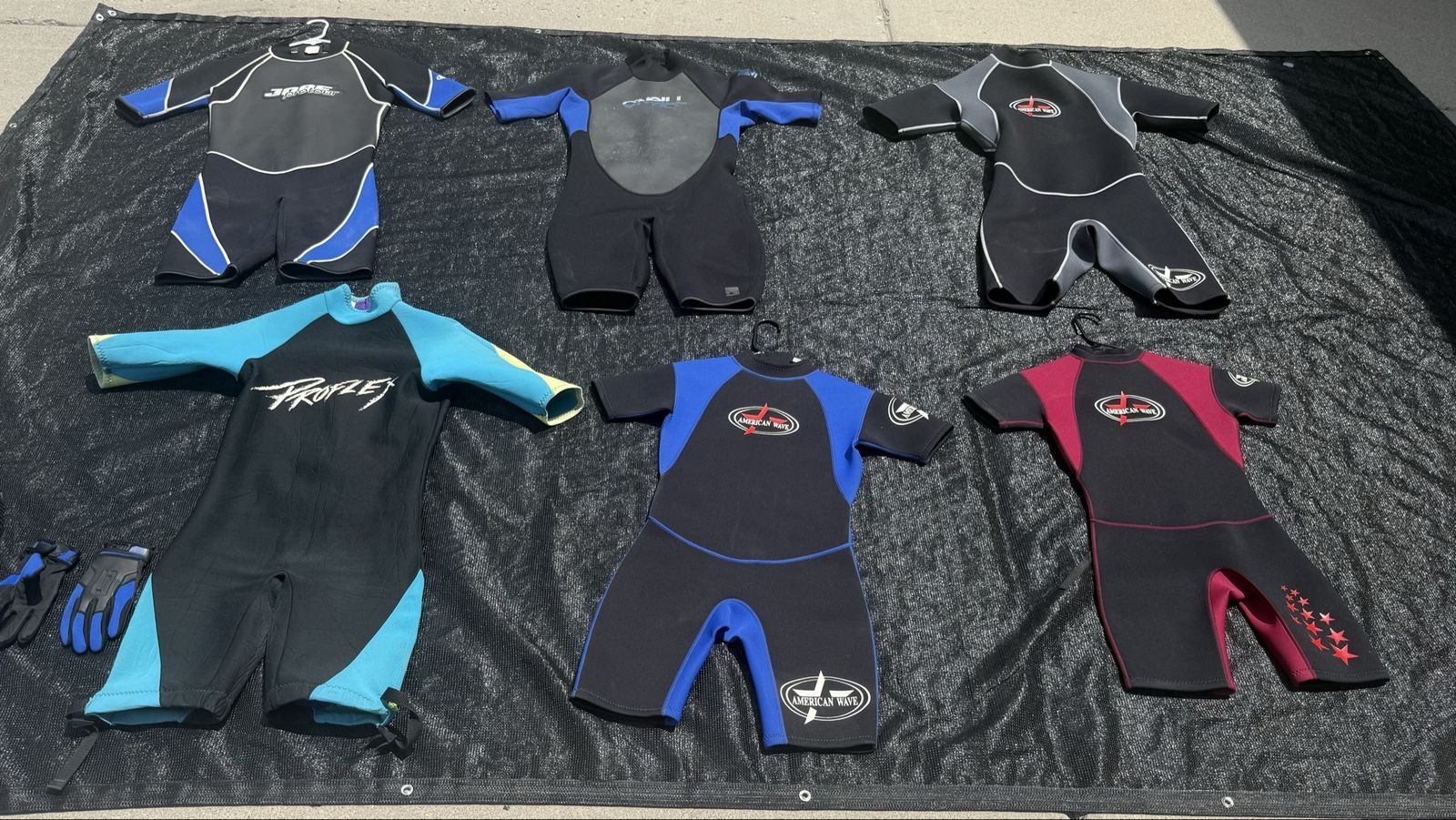 Wetsuit package deal 6 total- various sizes