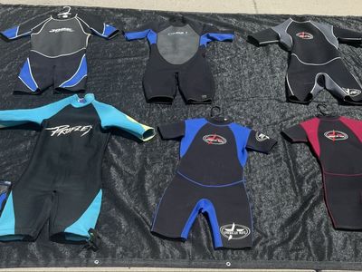 Wetsuit package deal 6 total- various sizes