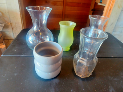 5-Piece Assorted Vase Set – Glass & Ceramic – Great for Home Decor!
