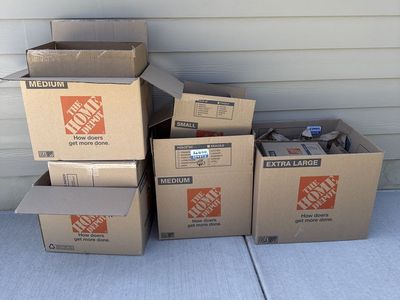 Home Depot Moving Boxes - Mixed Sizes (Small, Medium, Extra Large) - Used for Moving/Storage