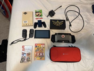 Nintendo Switch Console Bundle with Dock, Joy-Cons, Games, and Accessories