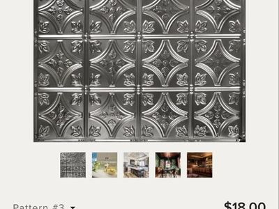 American Tin Ceilings 2'x2' Pattern #3 Antique Silver Gloss Ceiling Panel (n-p03-sag)