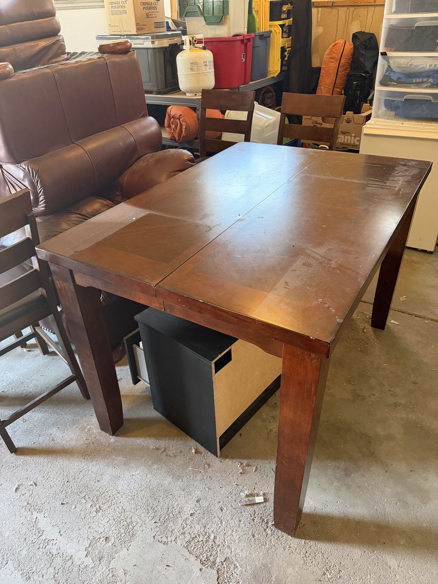 Counter height table and 4 chairs