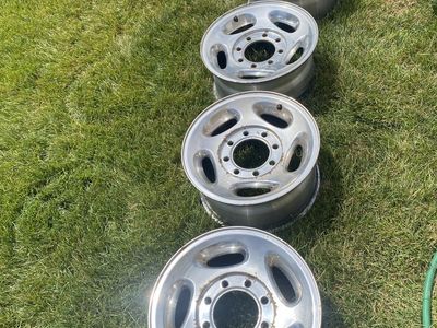 Used Chrome/Silver 8-Lug Wheels (Set of 4) for SUV/Truck 16x8 aluminum