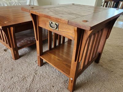 Oak Coffee and End Table Mission Style