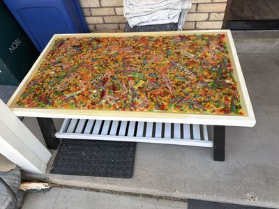 Unique Resin Candy Coffee Table - Custom-Made Conversation Starter for Your Home