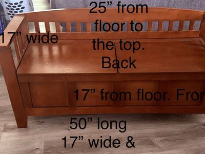 Wooden Blanket Chest / Storage Bench - 50" Long, 25" Tall