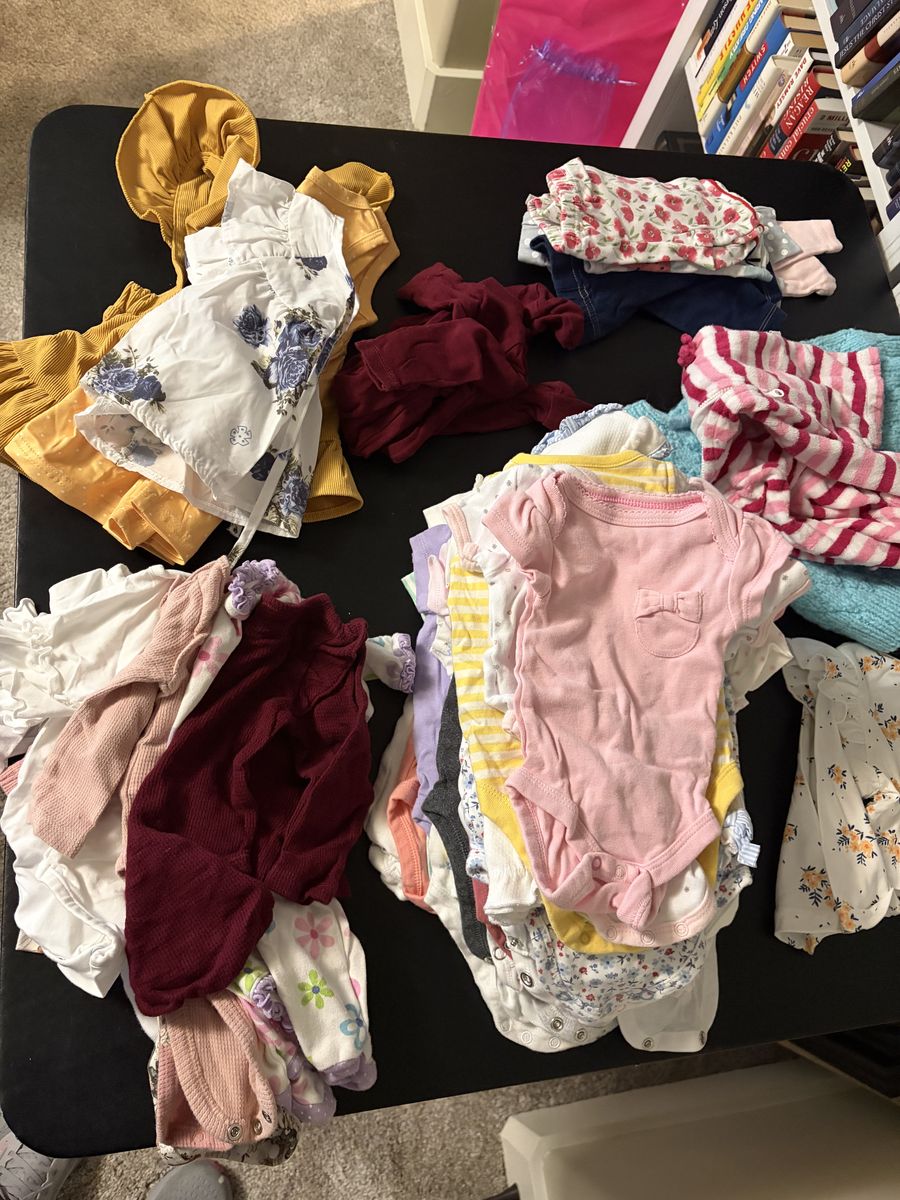 Assorted baby girl clothes 0-3 months