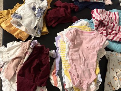 Assorted baby girl clothes 0-3 months