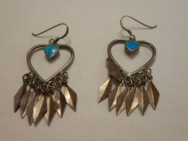 Silver/turquoise earrings for sale