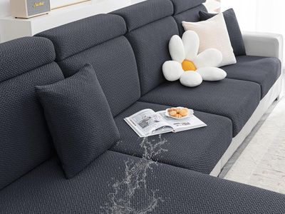 Smiry Waterproof Couch Cushion Covers, Stretch Jacquard Thick Sofa Cushion Covers, Washable Seat Slipcover Elastic Furniture Pro