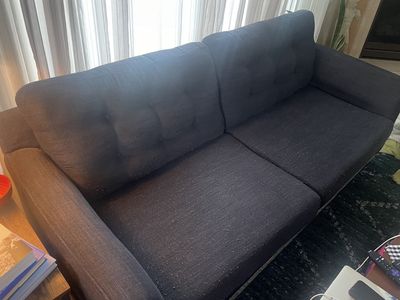 Navy Blue Tufted Sofa