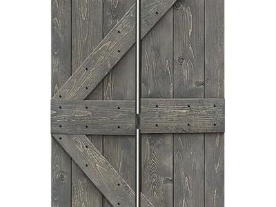 Calhome 24x84 Weather Gray Bi-Fold Barn Door
