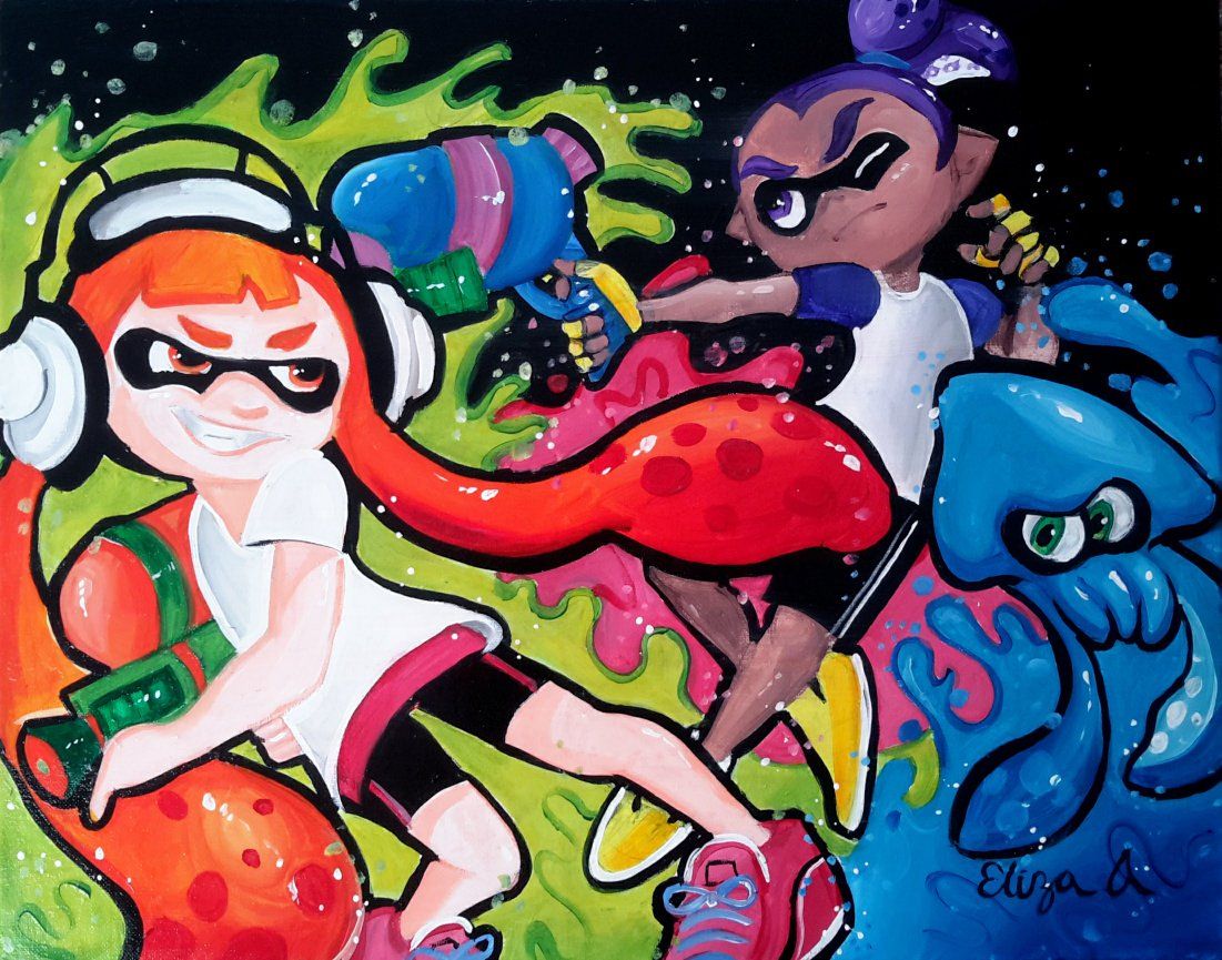 Splatoon Acrylic Painting