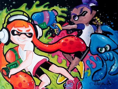 Splatoon Acrylic Painting