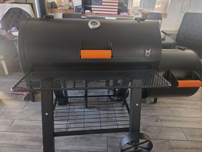 Member's Mark 35" Barrel Grill with Offset Smoker Outdoor BBQ Grill New