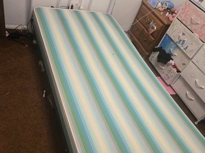 Used Twin Size Mattress - Striped Design, Ready for a New Home