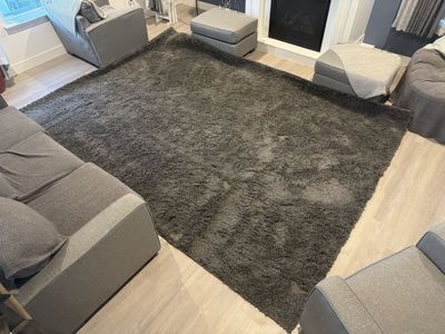 Giant 9x12 Dark Gray Shag Rug
