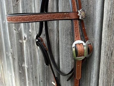 Floral Browband Headstall - Handmade