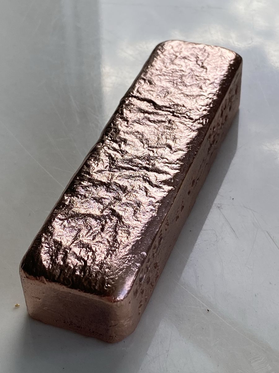22 Oz Stamped Copper Bar .999 Fine Ripple Bar