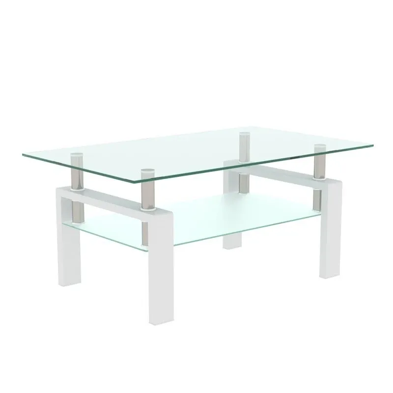 IN BOX Glass White Coffee Table