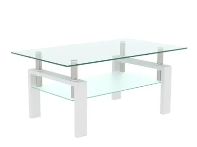 IN BOX Glass White Coffee Table