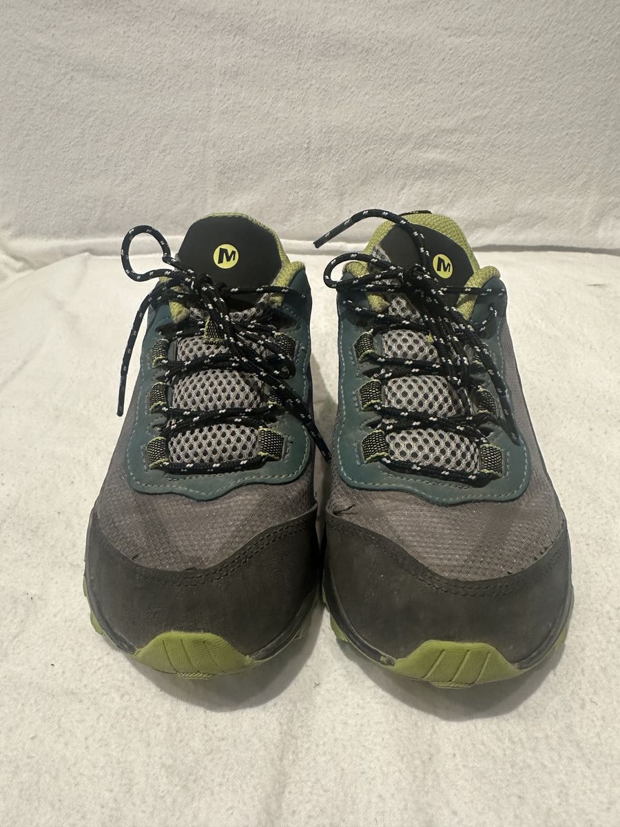 Merrell Youth Size 3 Gray/Teal Wrrprf Hiking Shoes