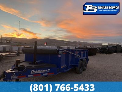 7x14 Diamond C LPT 207 Dump Trailer - 32" Sides - 15.5K GVWR - 14 Ply Tires, Long Arm Tarp
