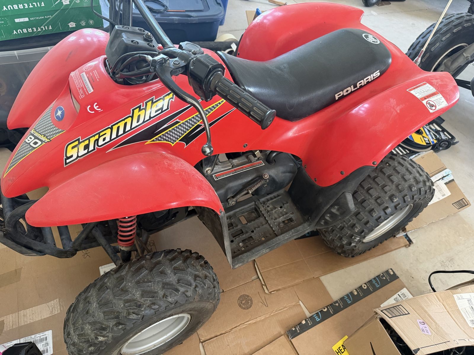 2001 Polaris Scrambler 90 Kids ATV Quad - Red, Well Maintained & Recently Serviced