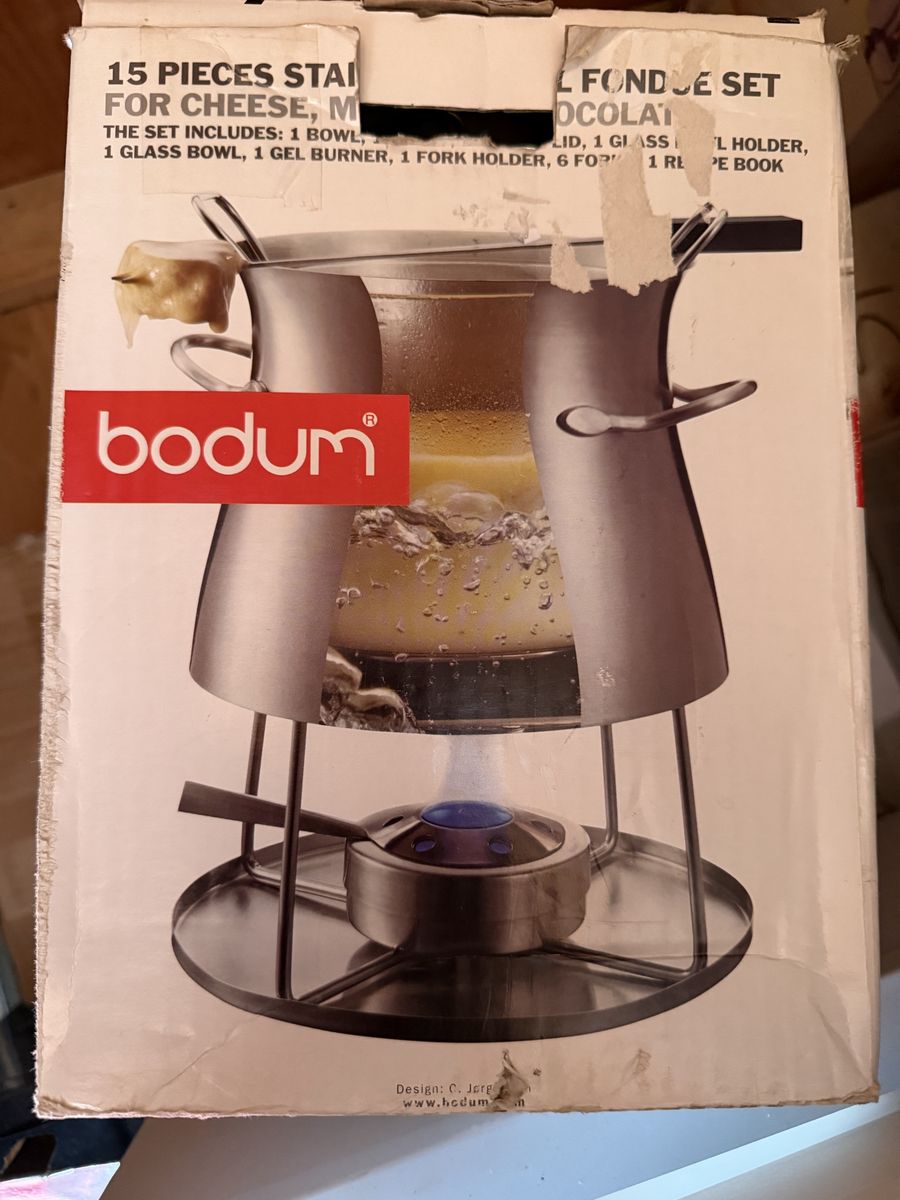 Bodum 15-Piece Stainless Steel Fondue Set for Cheese and Chocolate