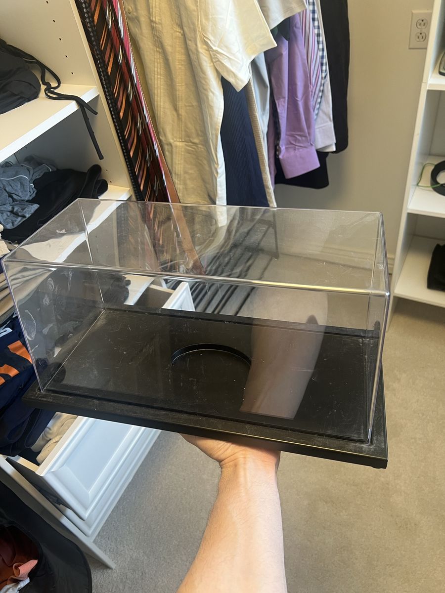 Clear Acrylic Football Sports Memorabilia Display Case with Black Base