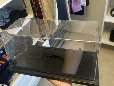 Clear Acrylic Football Sports Memorabilia Display Case with Black Base