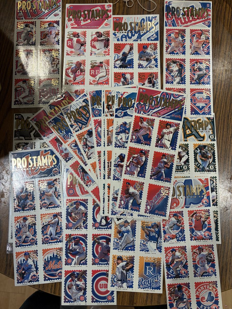 Assorted Sports Trading Cards & 1996 pro stamps