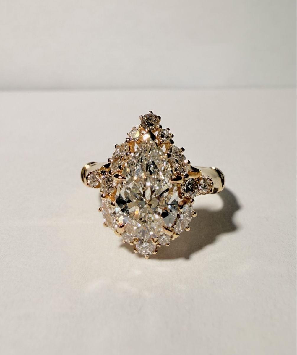 Pear Cut Lab Grown Diamond Ring