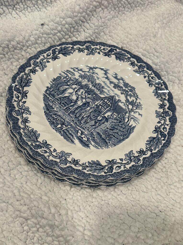 4 Myott's Country Life Plates