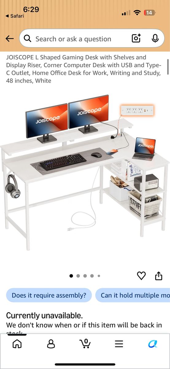 New L-Shaped Gaming/Home Office Desk