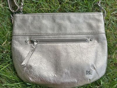 The Sak Oleta Leather Crossbody Bag Purse Metallic