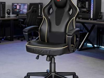 Gaming Chair, Ergonomic Computer Gaming Chairs with Link Armrest, PU Leather
