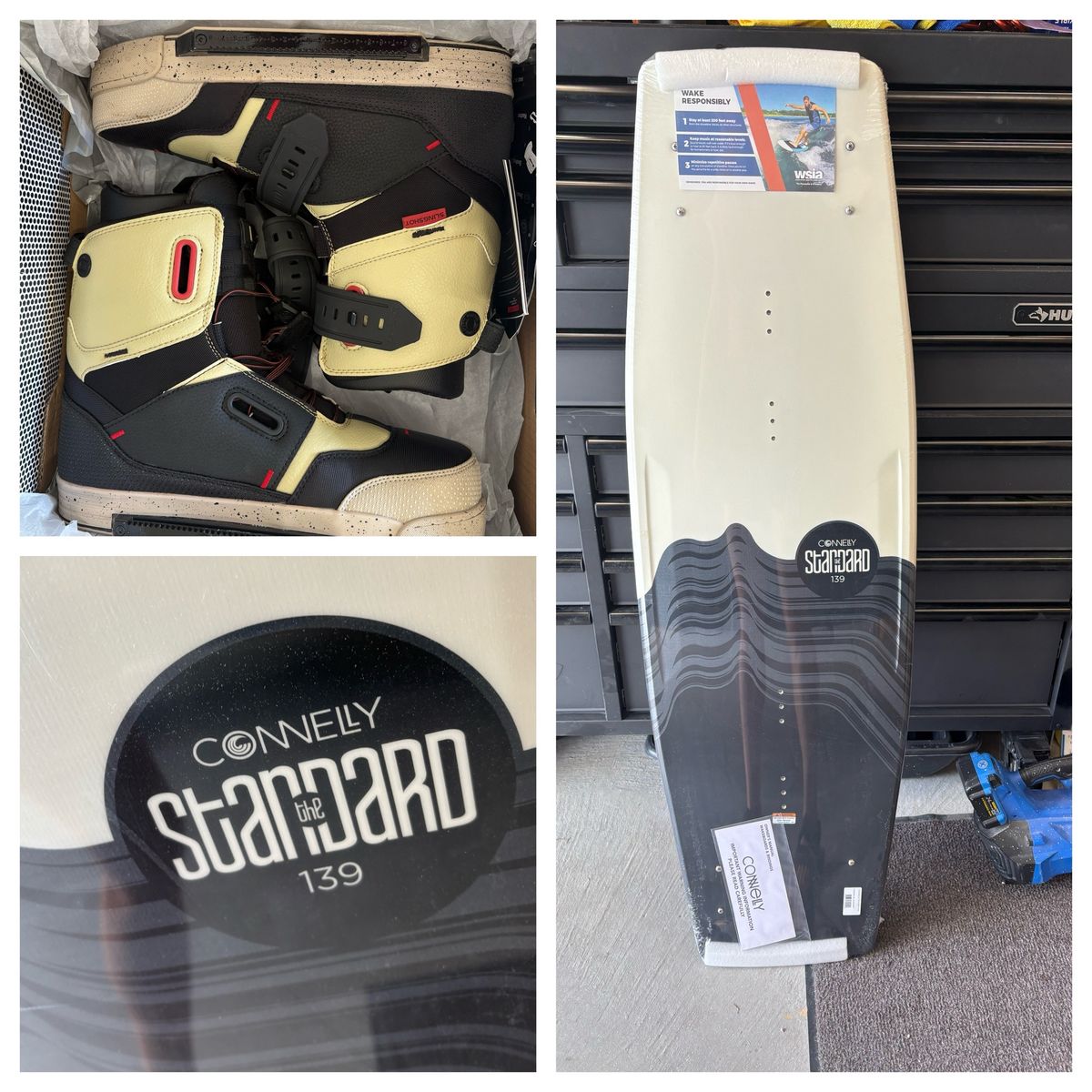 New Connelly The Standard 139 Wakeboard with Slingshot RAD Boots Size 12