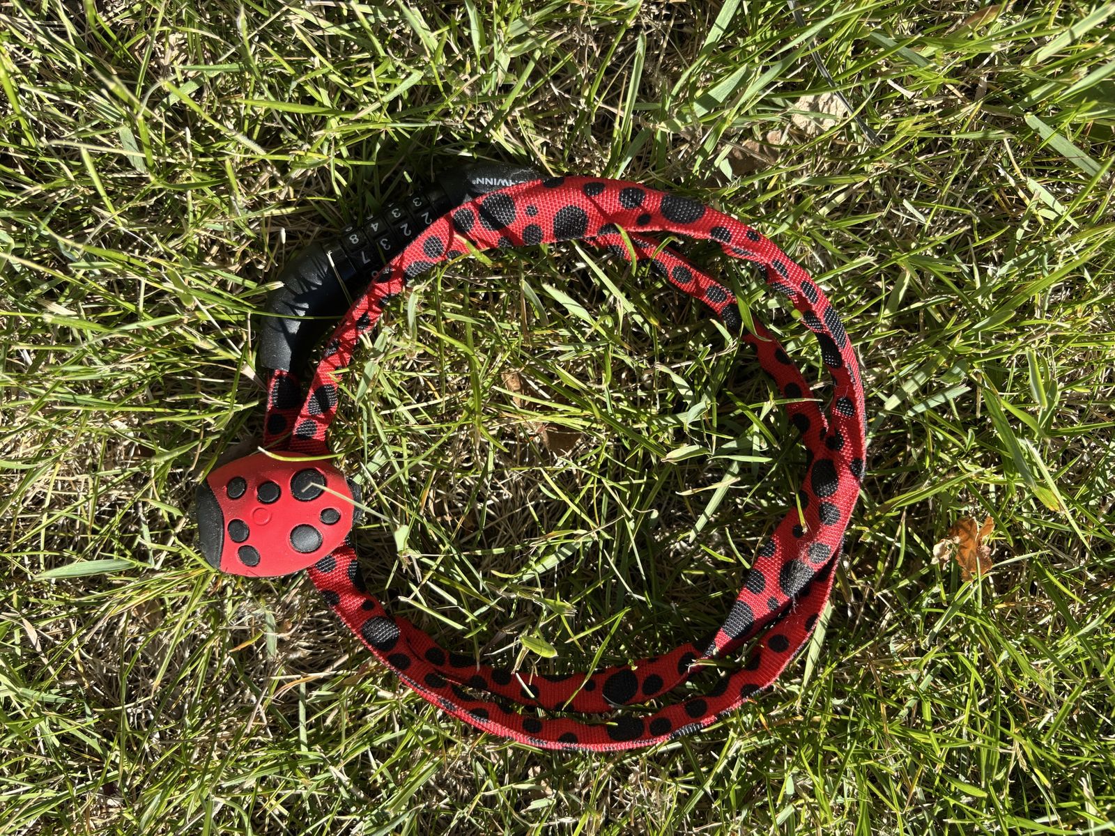 Schwinn Ladybug Bike Lock - Red & Black Chain Combination Lock, Secure Kids' Bike Accessory
