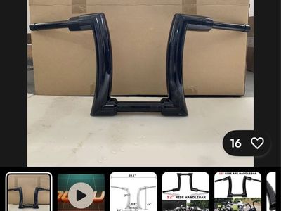 12" Rise Ape Hangers 2" Handlebar for Harley Dyna Softail Sportster Touring