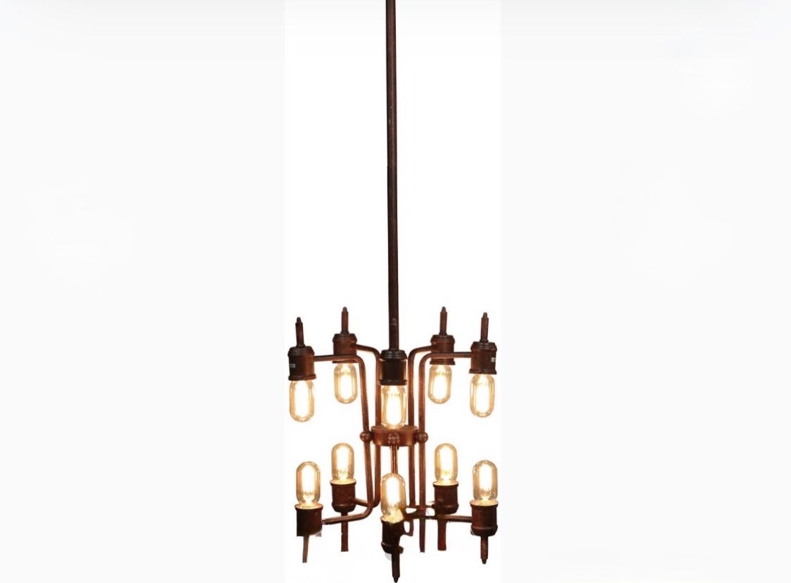 Industrial Multi-Bulb Chandelier Light Fixture in Bronze Finish