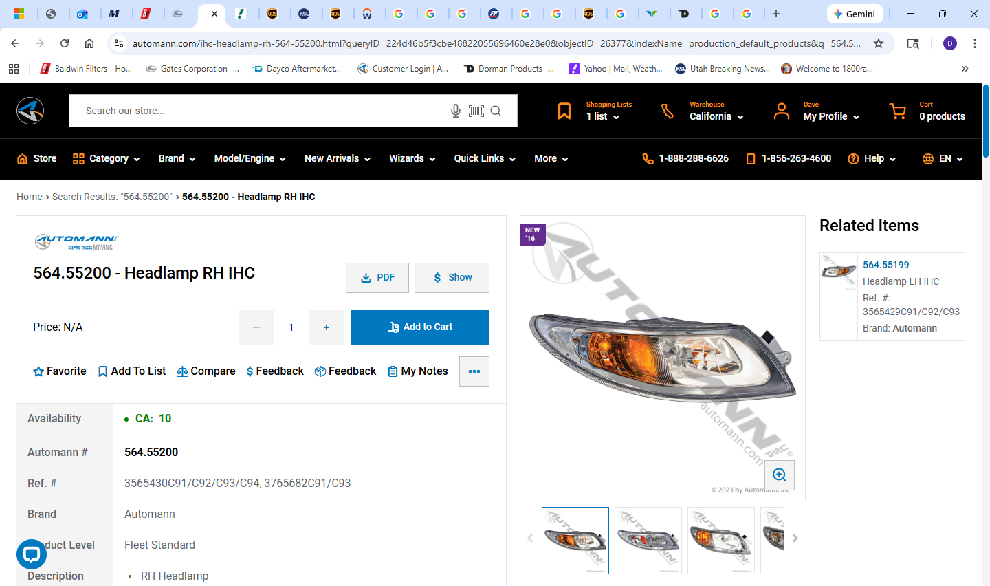 INT PASS SIDE HEADLIGHT ASSY