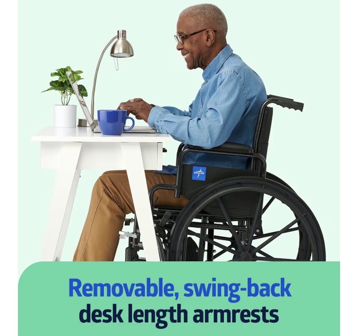 Lightweight wheelchair for adults with swing back