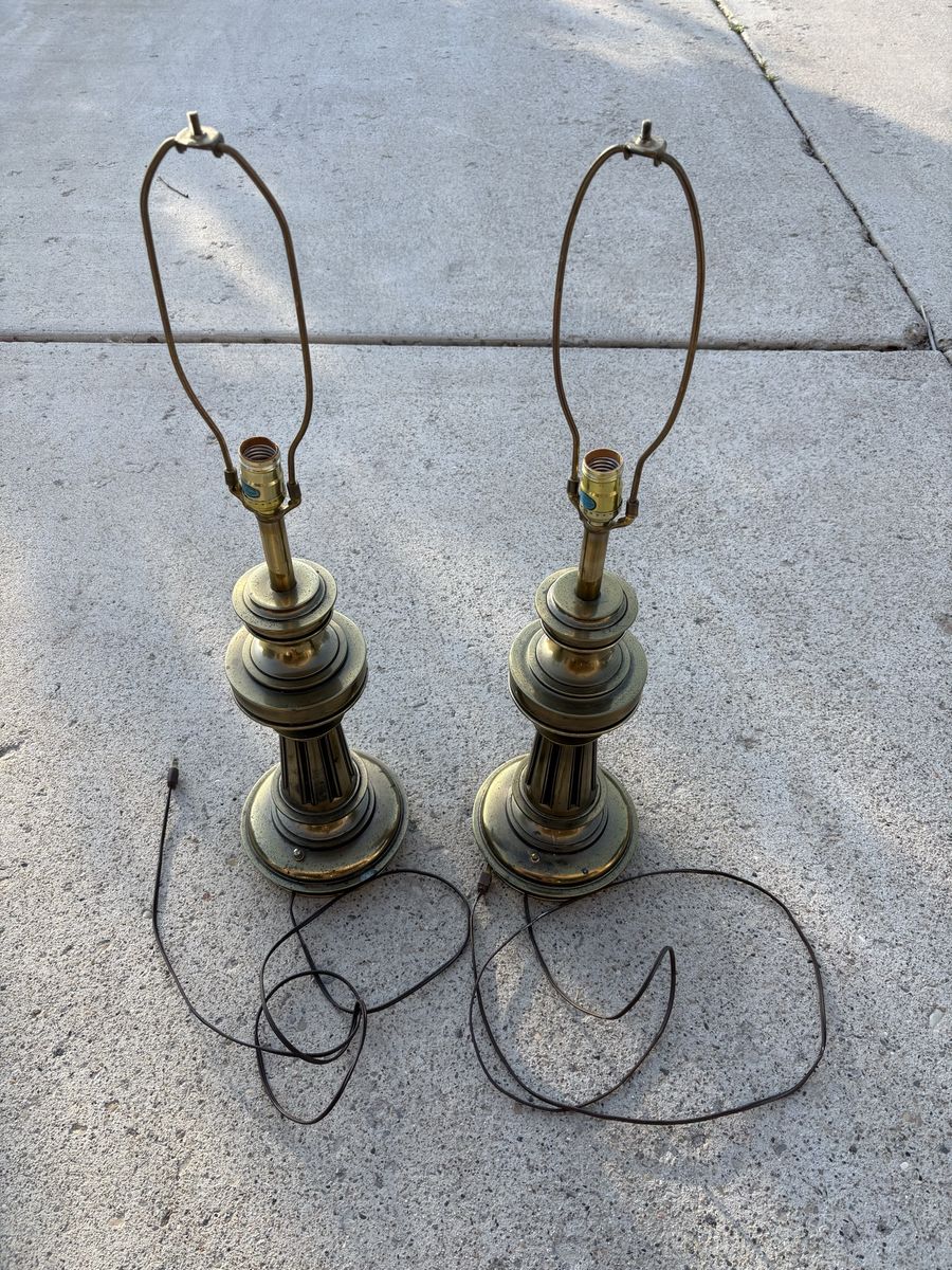 2 Vintage Stiffel Brass Table Lamps (No Shades)