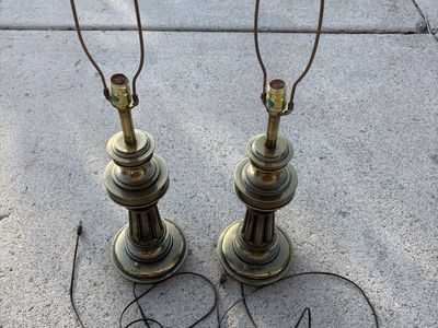 2 Vintage Stiffel Brass Table Lamps (No Shades)