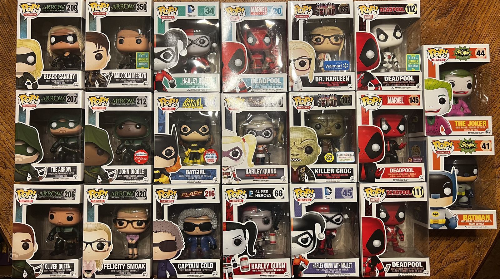 Boxes of Funko pops