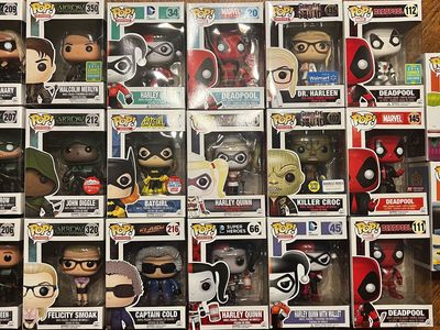 Boxes of Funko pops